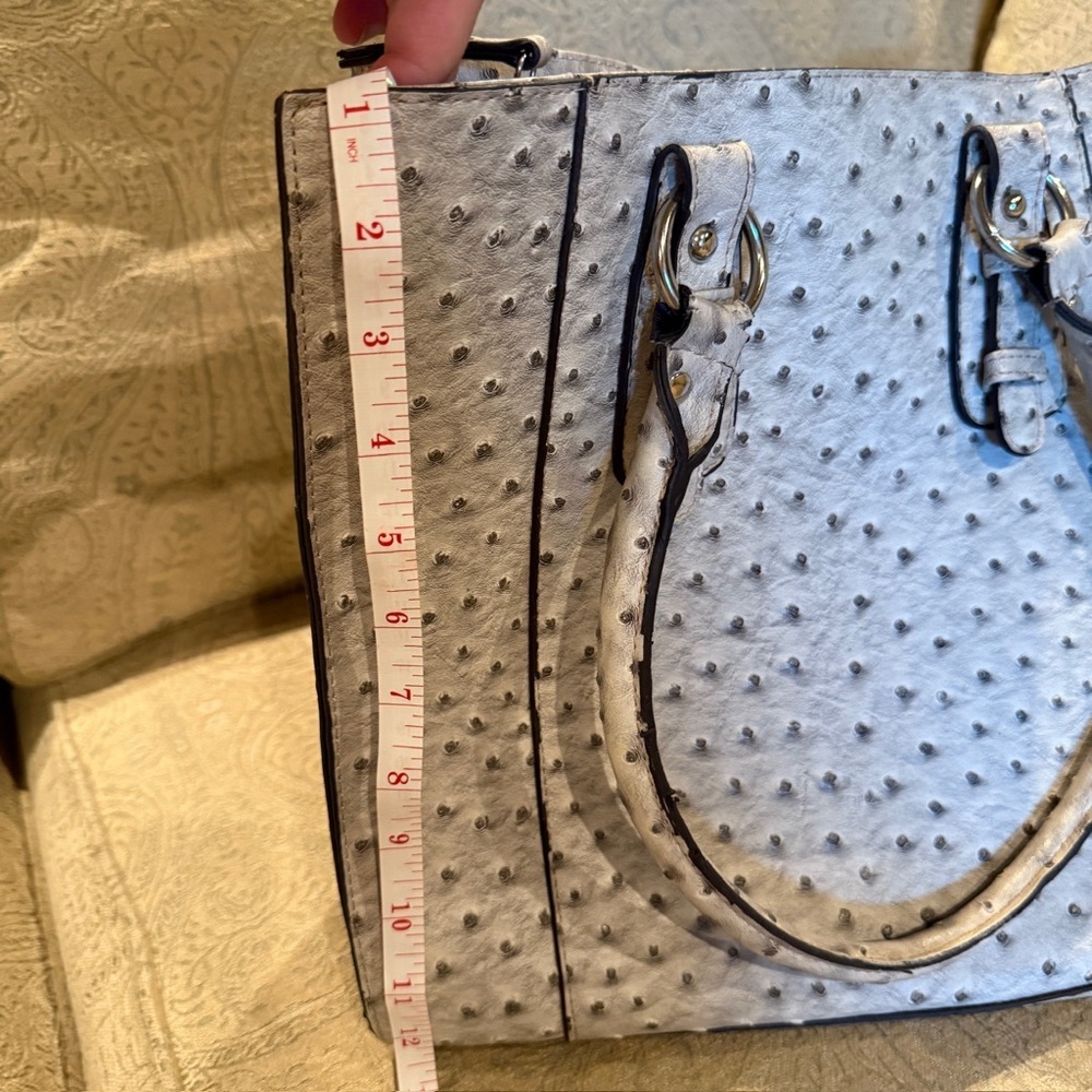 Merona Ostrich Textured Gray Tote Bag - Picture 10 of 10